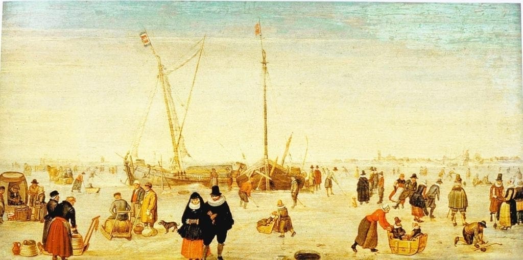 Frozen-River---Hendrick-Avercamp-1620--landscape oil painting